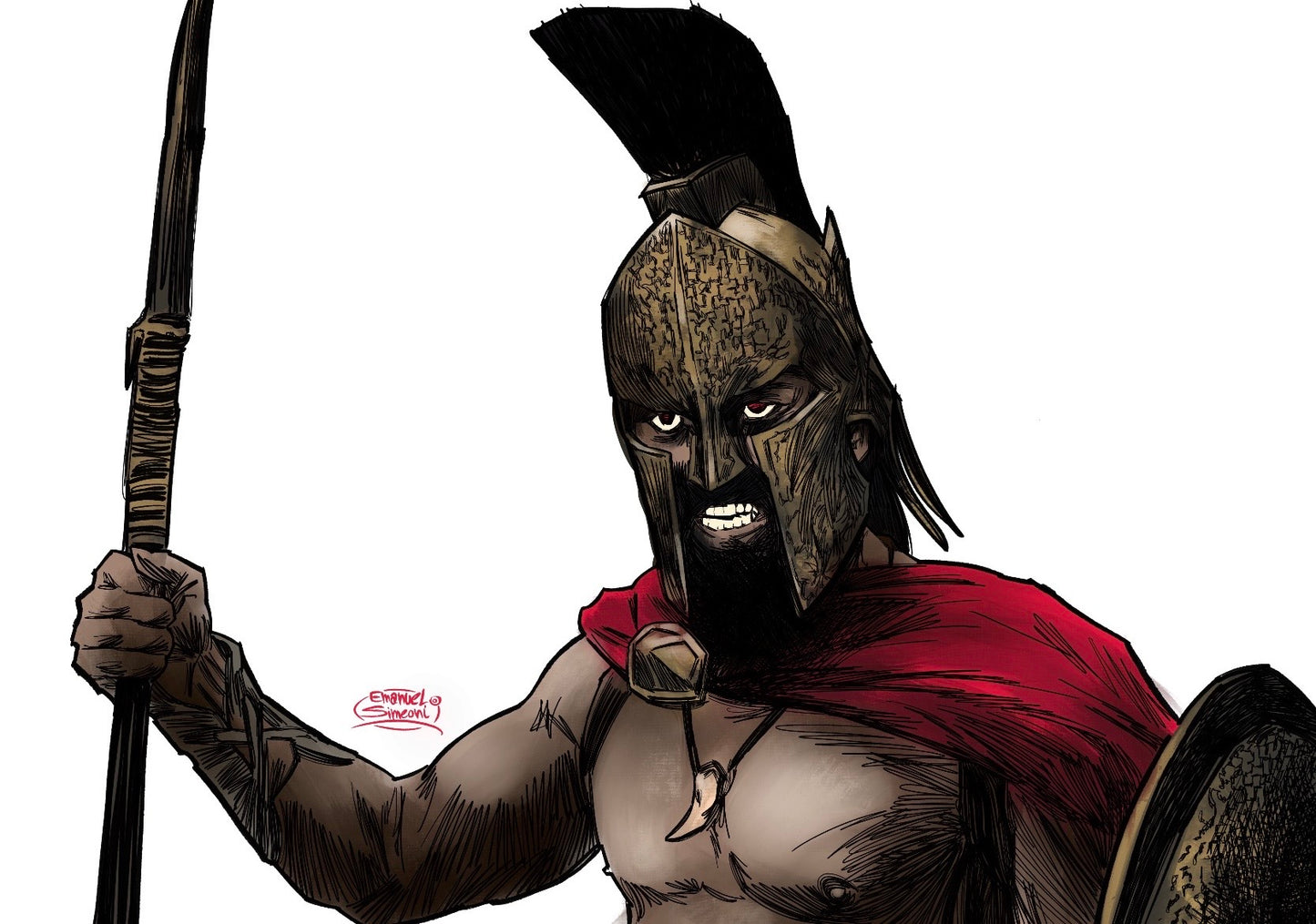 Leonida - Il Guerriero Spartano - Print Art by Emanuel Simeoni