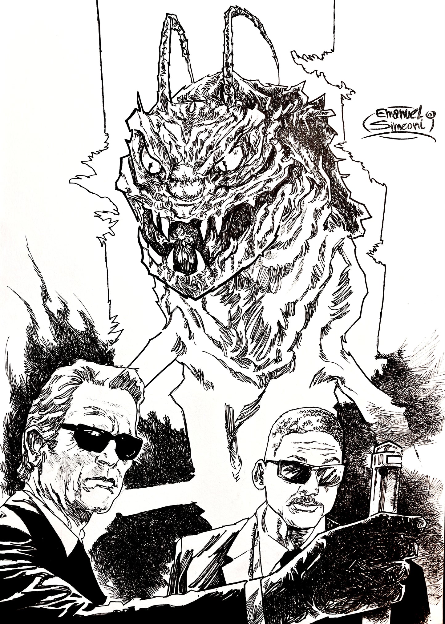 Men in Black - Opera d'Arte originale di Emanuel Simeoni