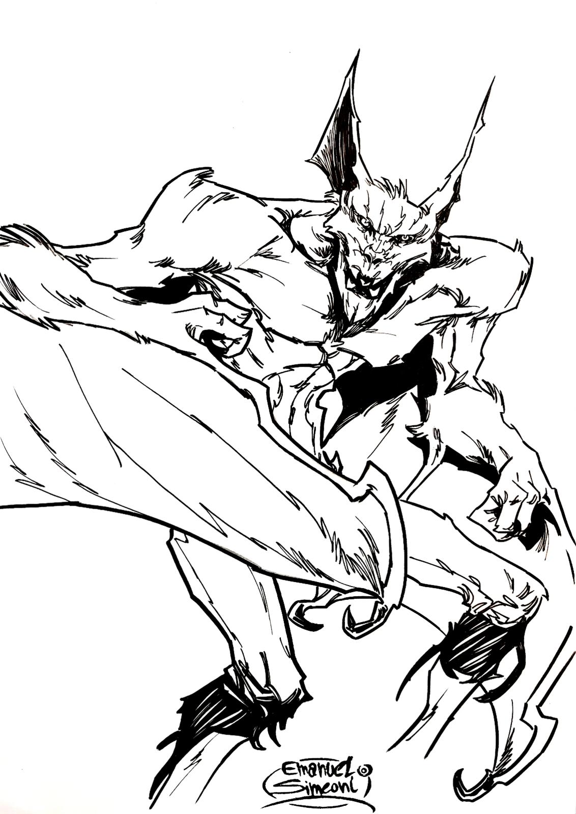 Man-Bat - Opera d'Arte originale di Emanuel Simeoni