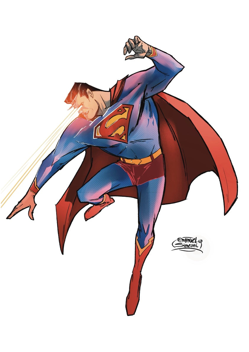 Superman con laser- Print Art by Emanuel Simeoni