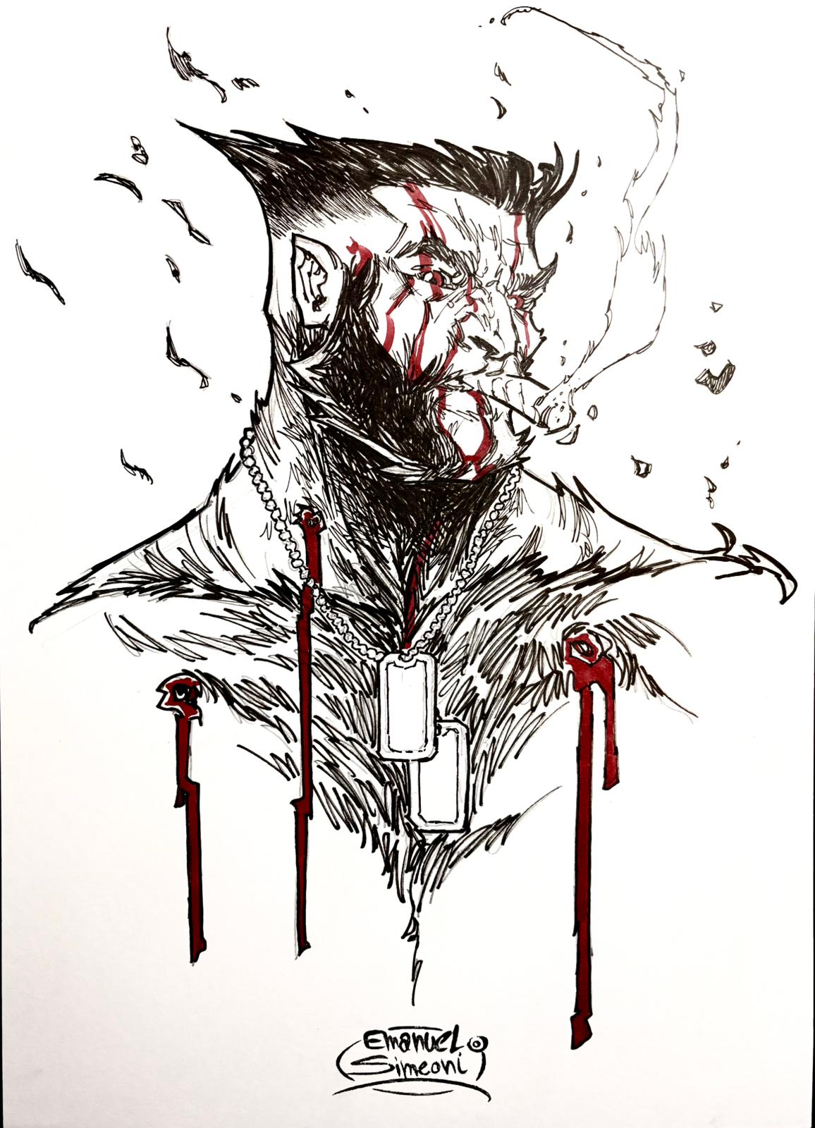 Wolverine Militare - Opera d'Arte Originale di Emanuel Simeoni