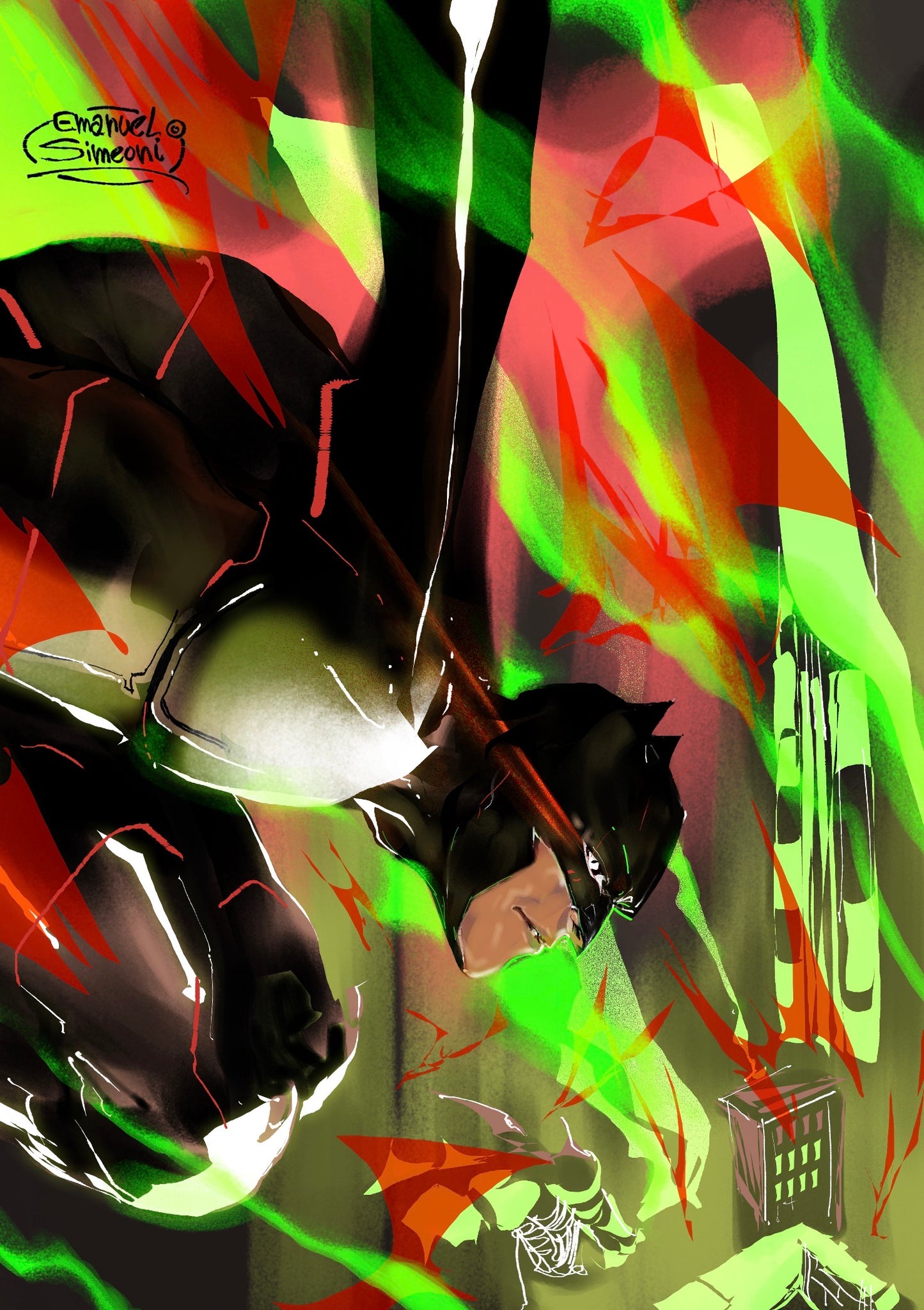 Batman Fluo - Print Art by Emanuel Simeoni