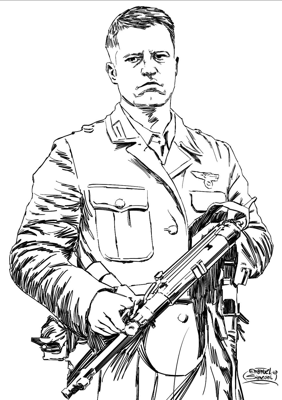 Sergente Hugo Stiglitz - Print Art by Emanuel Simeoni