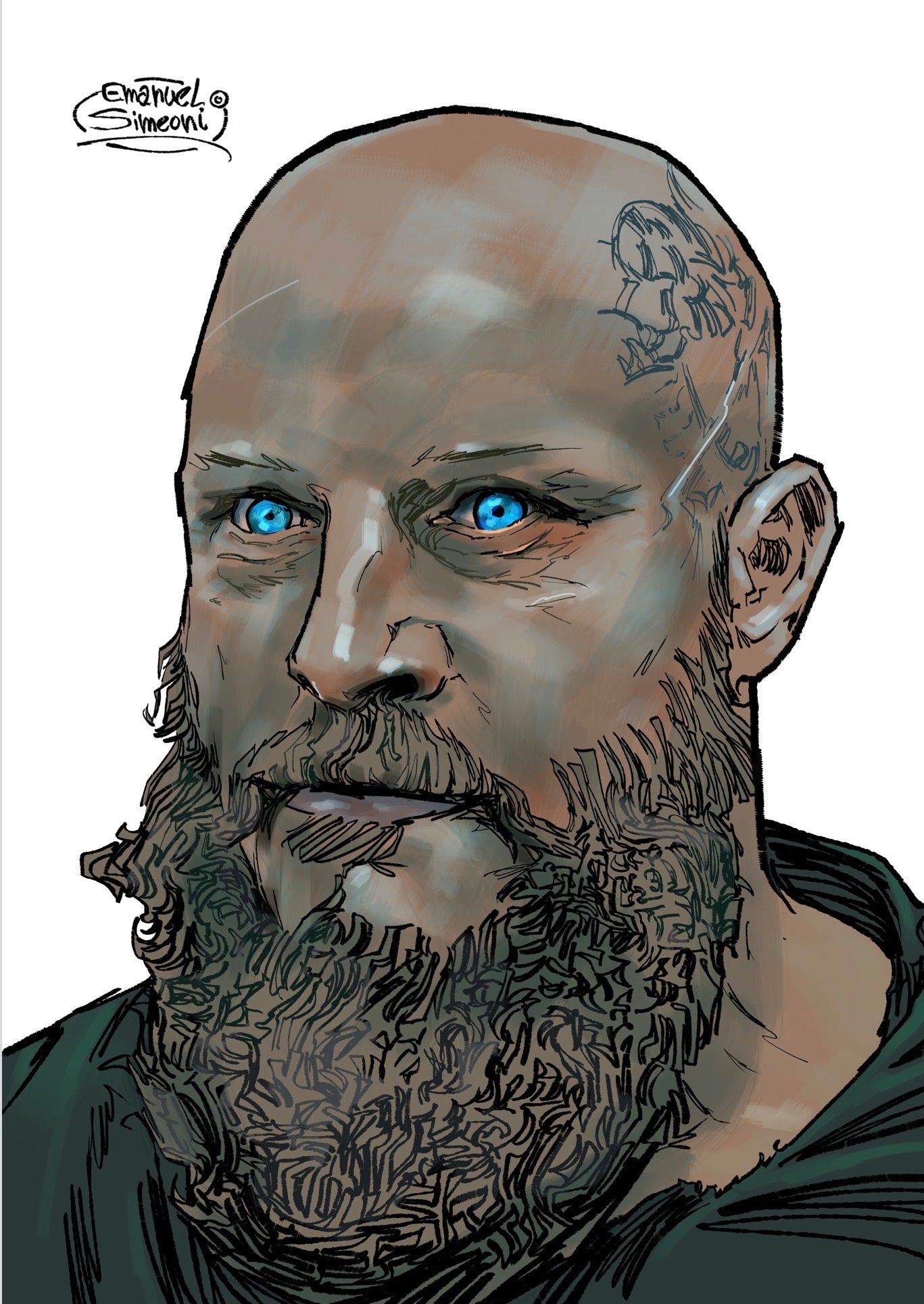 Ragnar Lothbrok - Print Art by Emanuel Simeoni