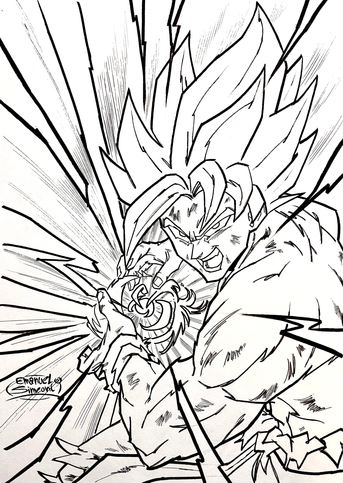 Goku Super Saiyan - Opera d'Arte originale di Emanuel Simeoni