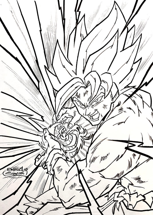 Goku Super Saiyan - Opera d'Arte originale di Emanuel Simeoni