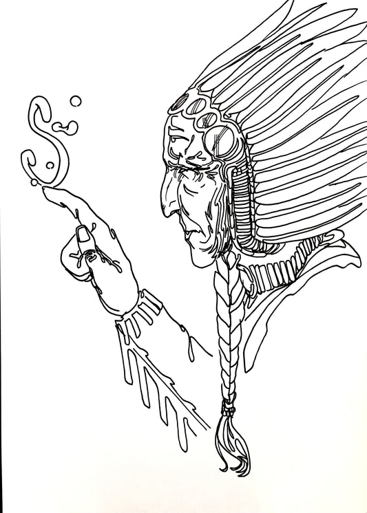 Guerriero Nativo - Opera d'Arte originale di Emanuel Simeoni