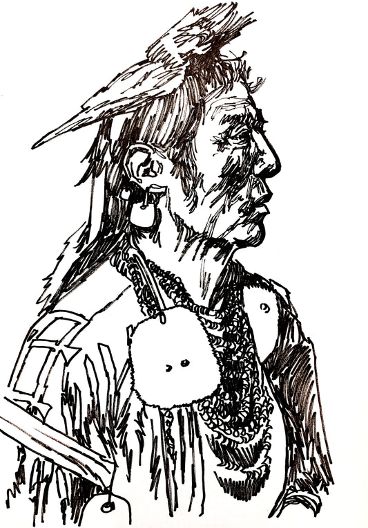 Guerriero Nativo - Opera d'Arte originale di Emanuel Simeoni