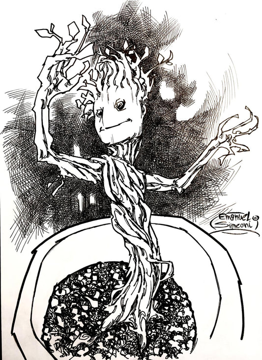 Baby Groot - Opera d’Arte Originale di Emanuel Simeoni