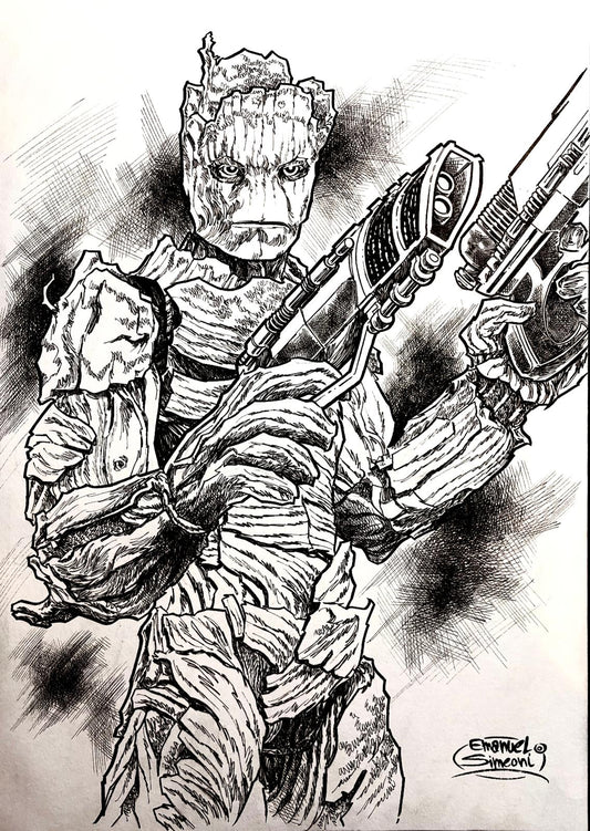 Groot Warrior - Opera d’Arte Originale di Emanuel Simeoni