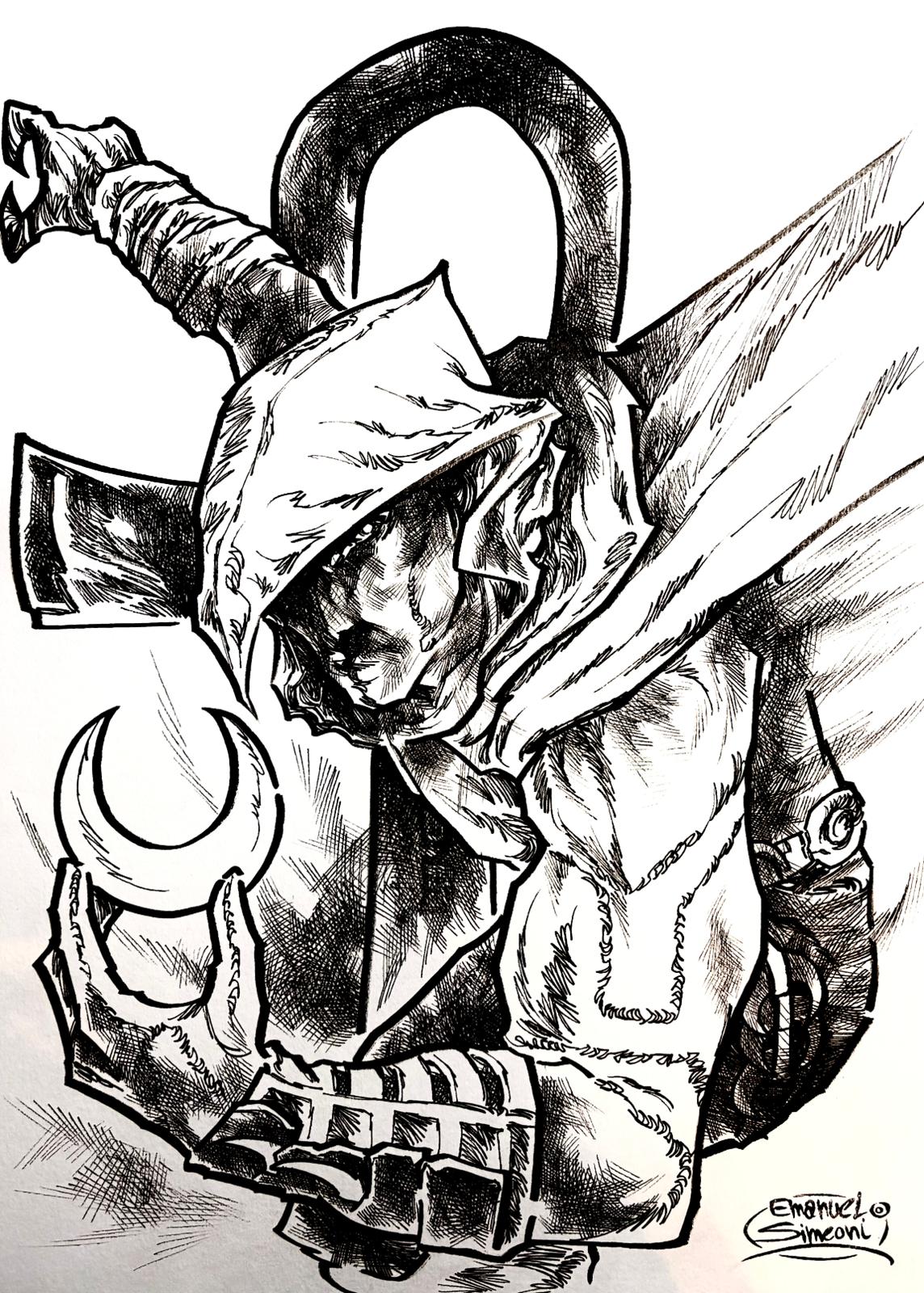 Moon Knight - Opera d’Arte Originale di Emanuel Simeoni