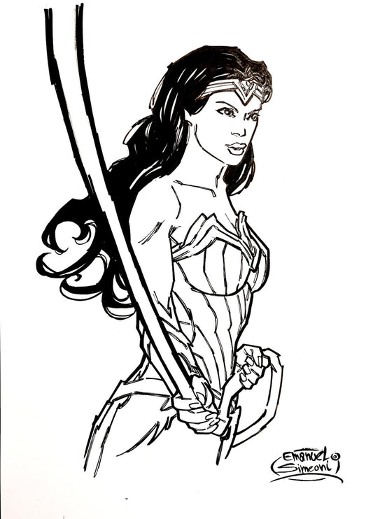 Wonder Woman - Opera d’Arte Originale di Emanuel Simeoni
