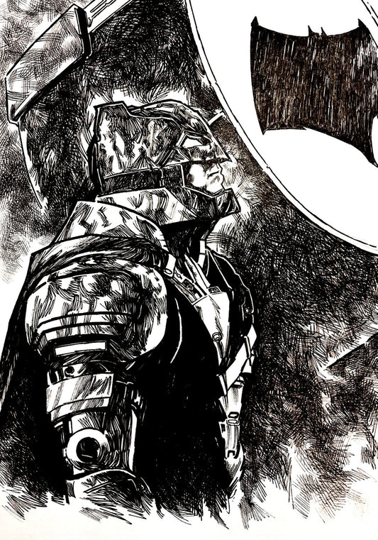 Batman Armatura da Battaglia - Opera d’Arte Originale di Emanuel Simeoni