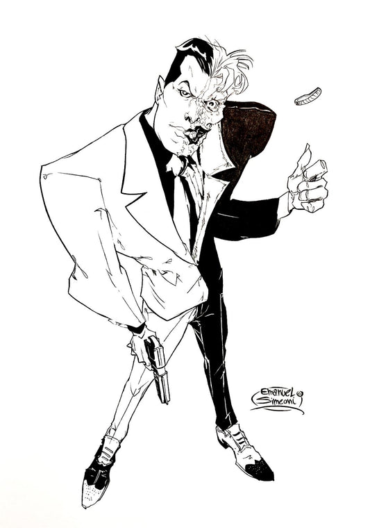 Due Facce Figura Intera - Opera d’Arte Originale di Emanuel Simeoni