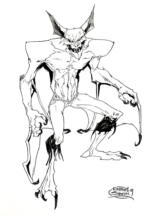 Man-Bat - Opera d’Arte Originale di Emanuel Simeoni