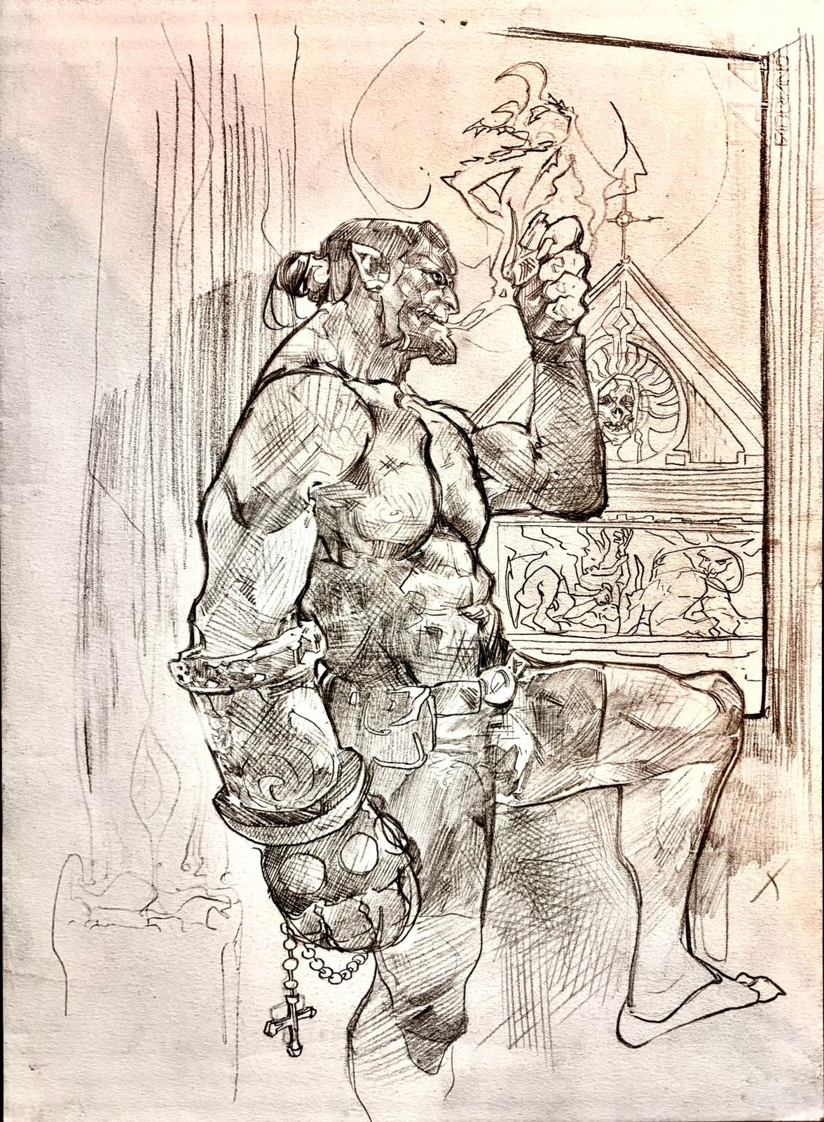 Hellboy - Opera d'Arte originale di Emanuel Simeoni