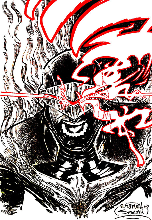 Dark Phoenix Cyclops - X-Men - Opera d'Arte Originale di Emanuel Simeoni