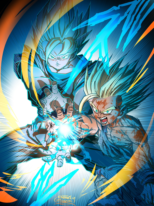 Goku & Gohan - Print Art by Emanuel Simeoni