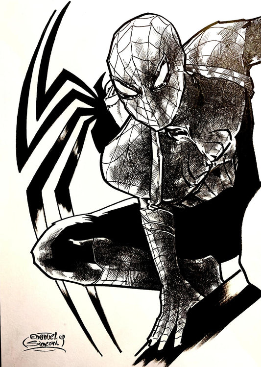 Spider-Man Crouching - Opera d'Arte Originale di Emanuel Simeoni