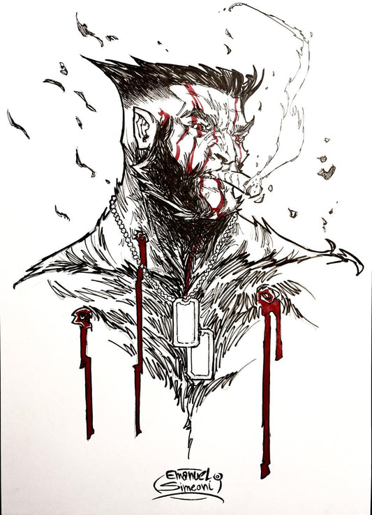 Wolverine Militare - Opera d'Arte Originale di Emanuel Simeoni